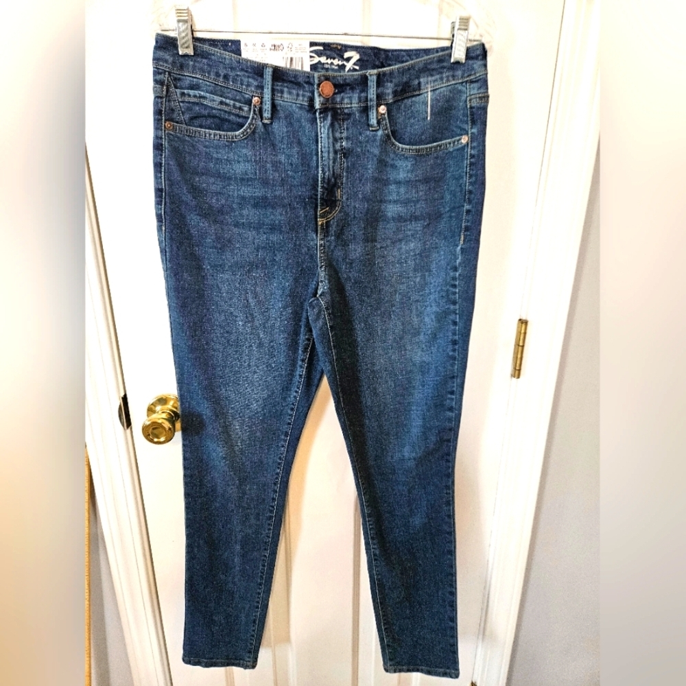 Seven7 Women's Classic Blue High Rise Skinny Jeans Size 8
